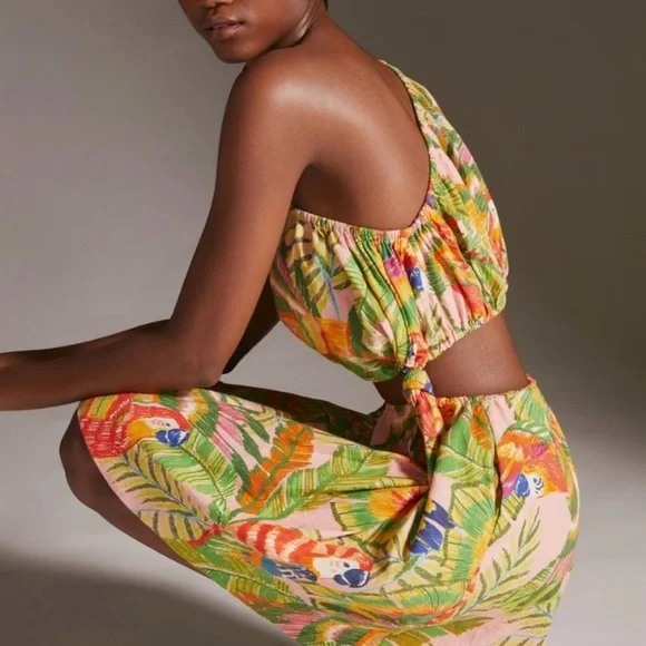 Tropical One-Shoulder Dress - Picture 2 of 11